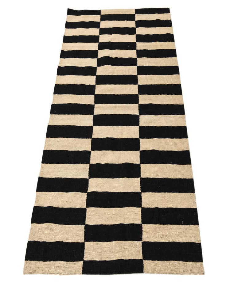 Detail image of 3' 4 x 4' 10 Hand Woven Kilim Modern Wool Rug