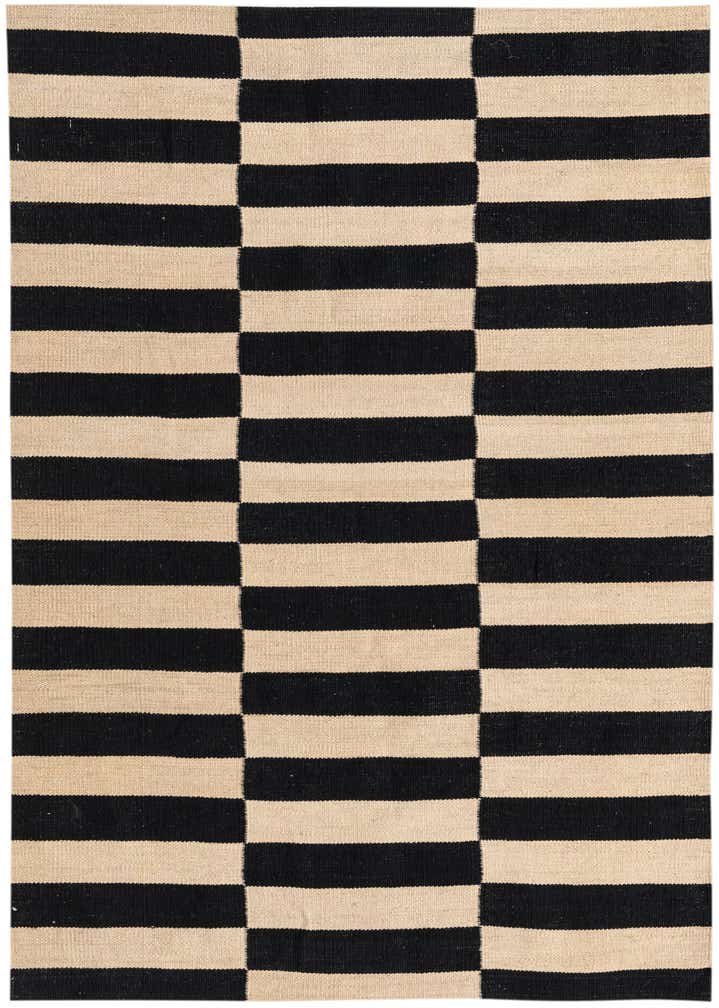 3' 4 x 4' 10 Hand Woven Kilim Modern Wool Rug