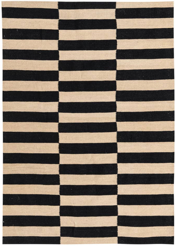 Detail image of 3' 4 x 4' 10 Hand Woven Kilim Modern Wool Rug