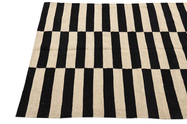 Detailansicht von 100cm x 145cm Handgewebt Kilim Modern Wolle Teppich