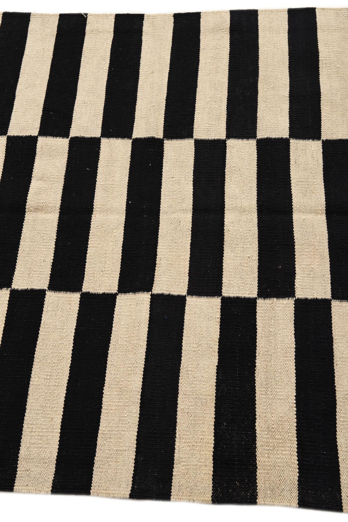 3' 4 x 4' 10 Hand Woven Kilim Modern Wool Rug