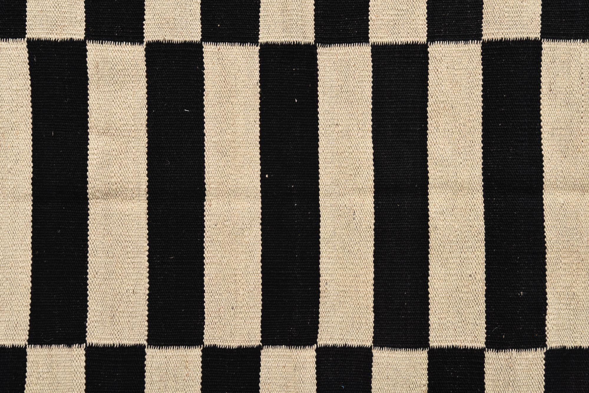 3' 4 x 4' 10 Hand Woven Kilim Modern Wool Rug