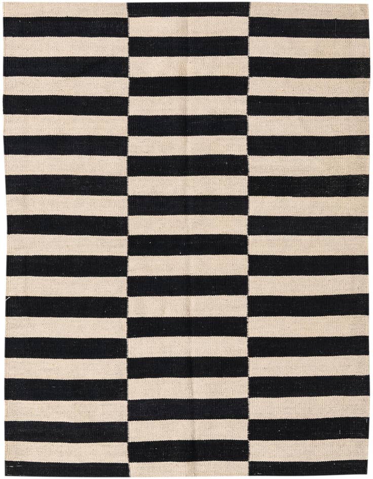 Detail image of 3' 4 x 4' 10 Hand Woven Kilim Modern Wool Rug