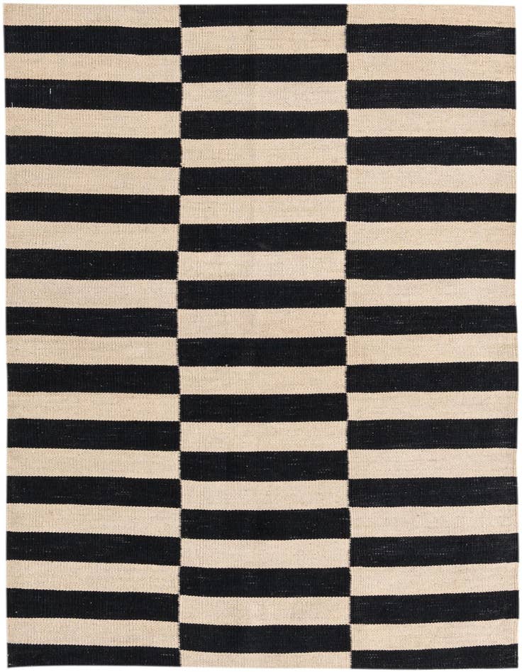 Detail image of 3' 4 x 4' 10 Hand Woven Kilim Modern Wool Rug