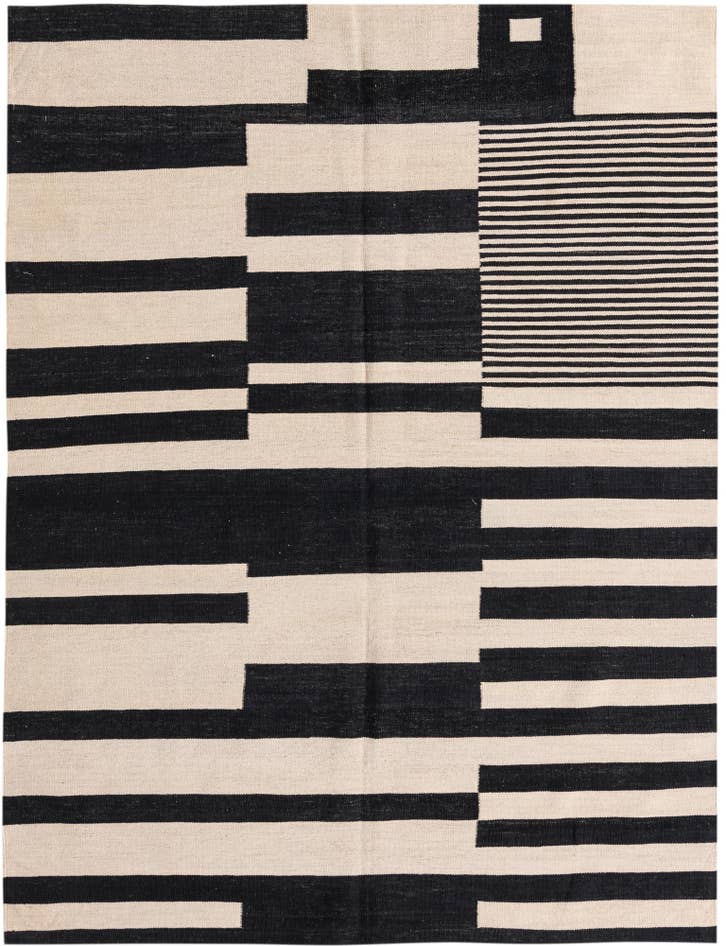 Detail image of 5' 9 x 7' 7 Hand Woven Kilim Modern Wool Rug