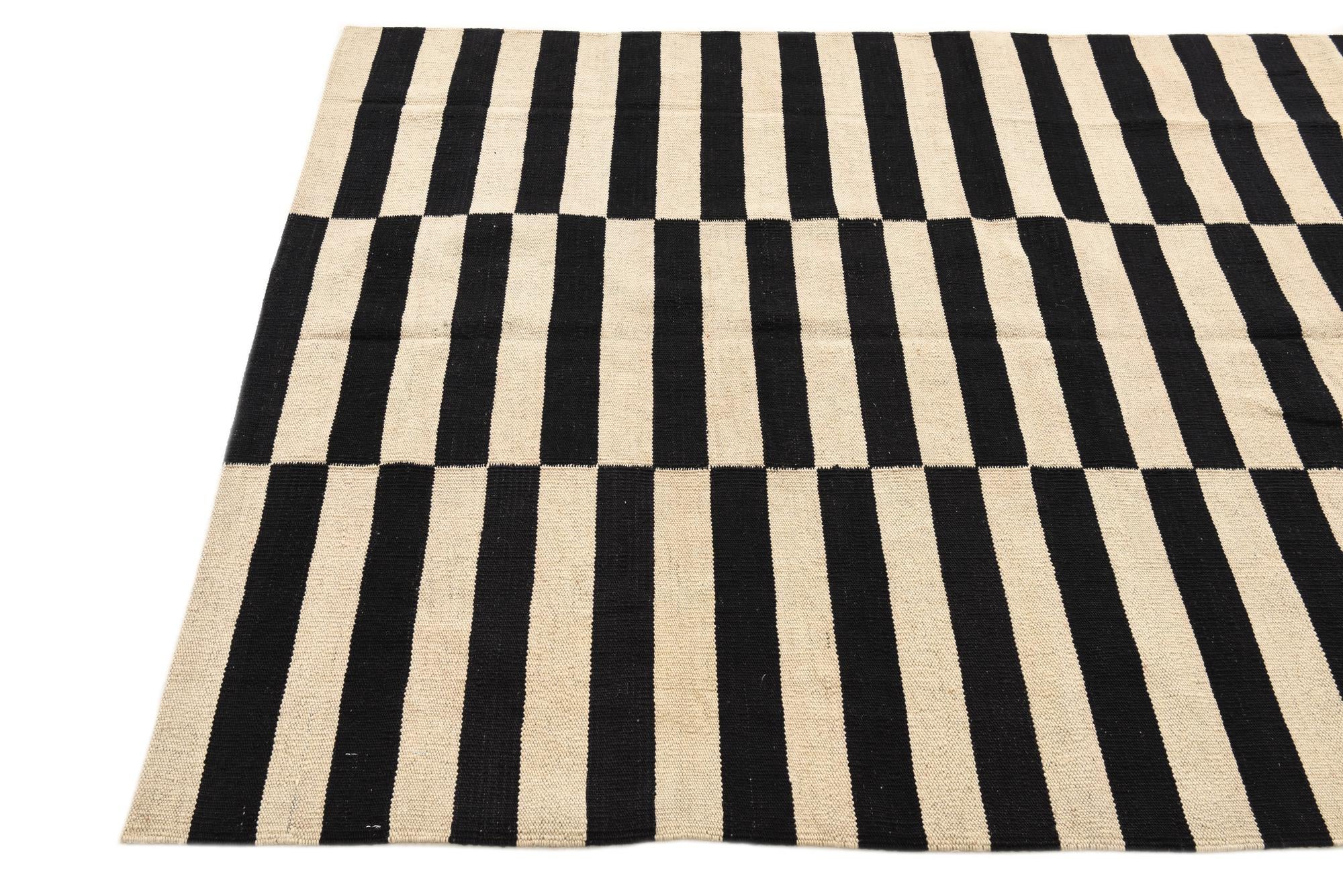 4' 3 x 5' 10 Hand Woven Kilim Modern Wool Rug