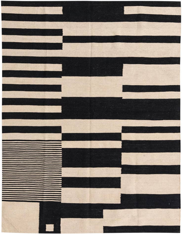 Detail image of 4' 8 x 6' 8 Hand Woven Kilim Modern Wool Rug