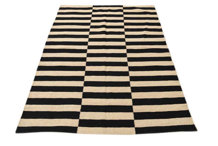 4' 2 x 5' 11 Hand Woven Kilim Modern Wool Rug