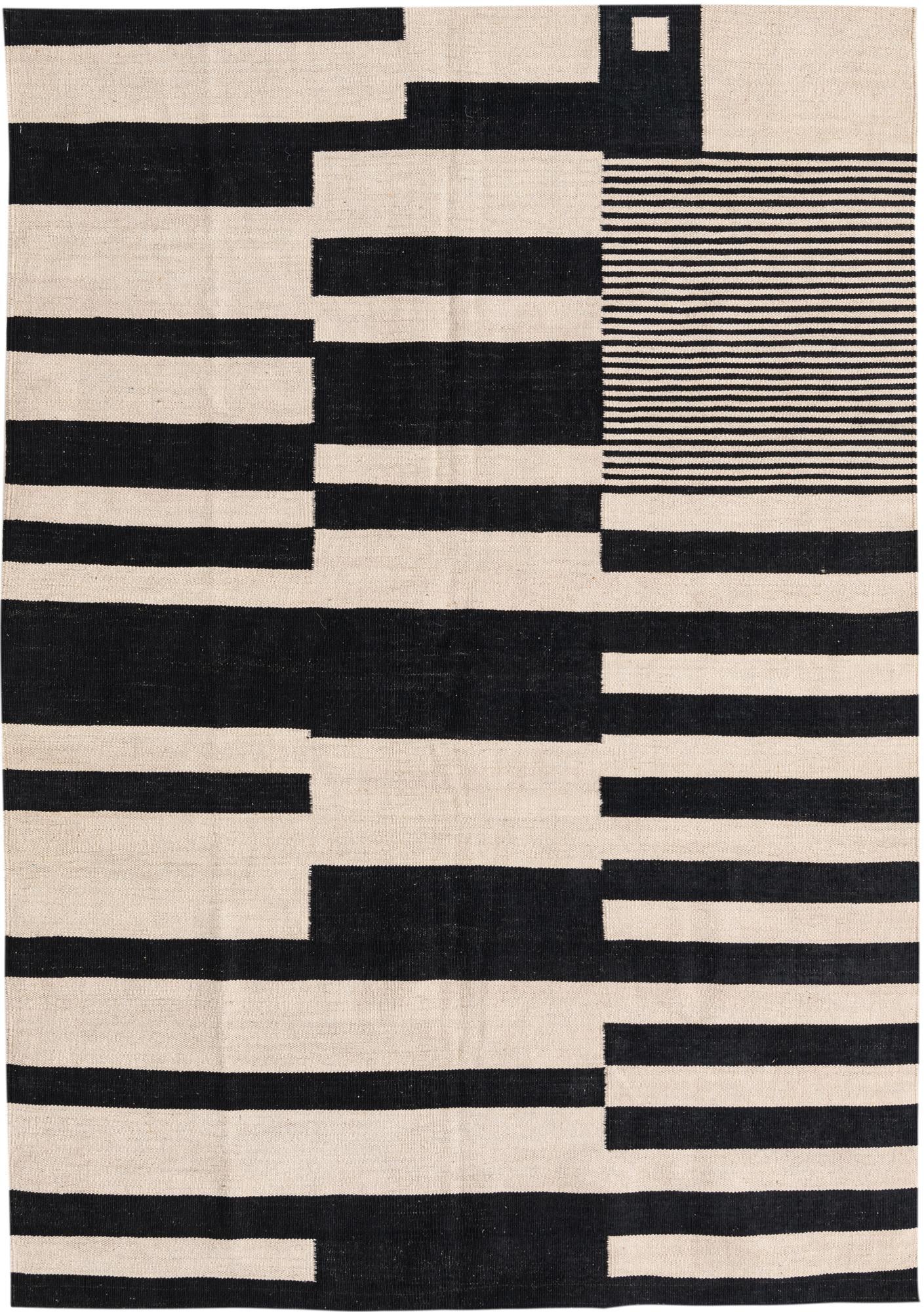4' 8 x 6' 8 Hand Woven Kilim Modern Wool Rug