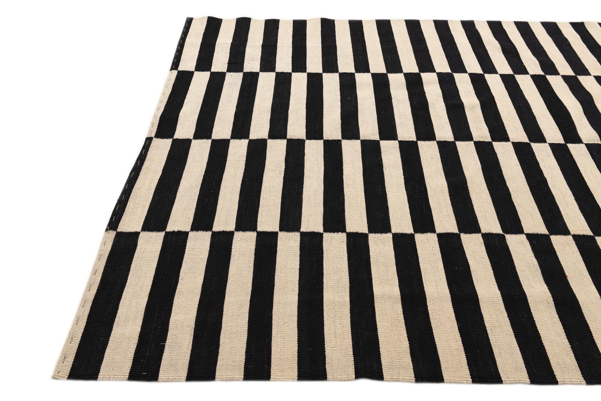 5' 8 x 7' 7 Hand Woven Kilim Modern Wool Rug