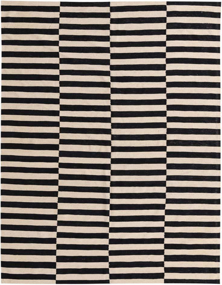 Detail image of 6' 8 x 9' 10 Hand Woven Kilim Modern Wool Rug