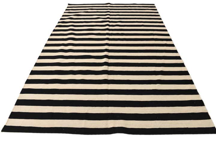 6' 7 x 9' 10 Hand Woven Kilim Modern Wool Rug
