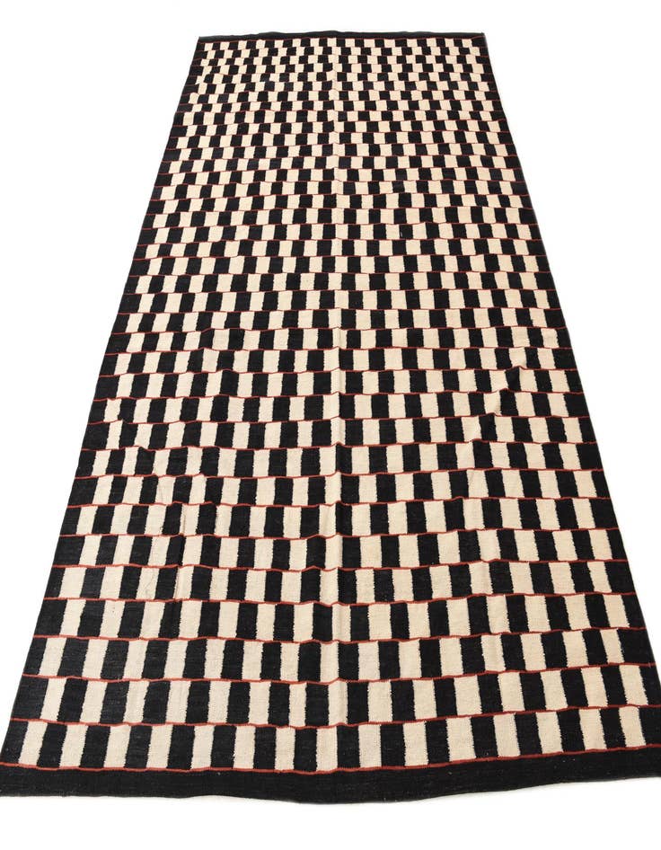 Detail image of 6' 9 x 9' 5 Hand Woven Kilim Modern Wool Rug