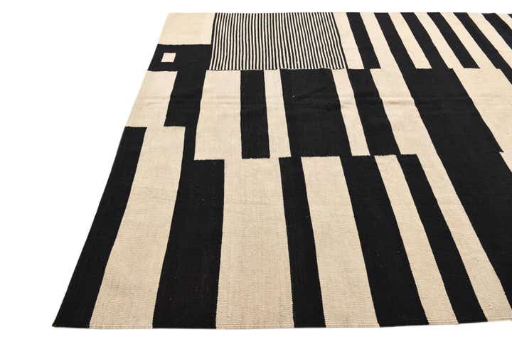 6' 9 x 9' 7 Hand Woven Kilim Modern Wool Rug