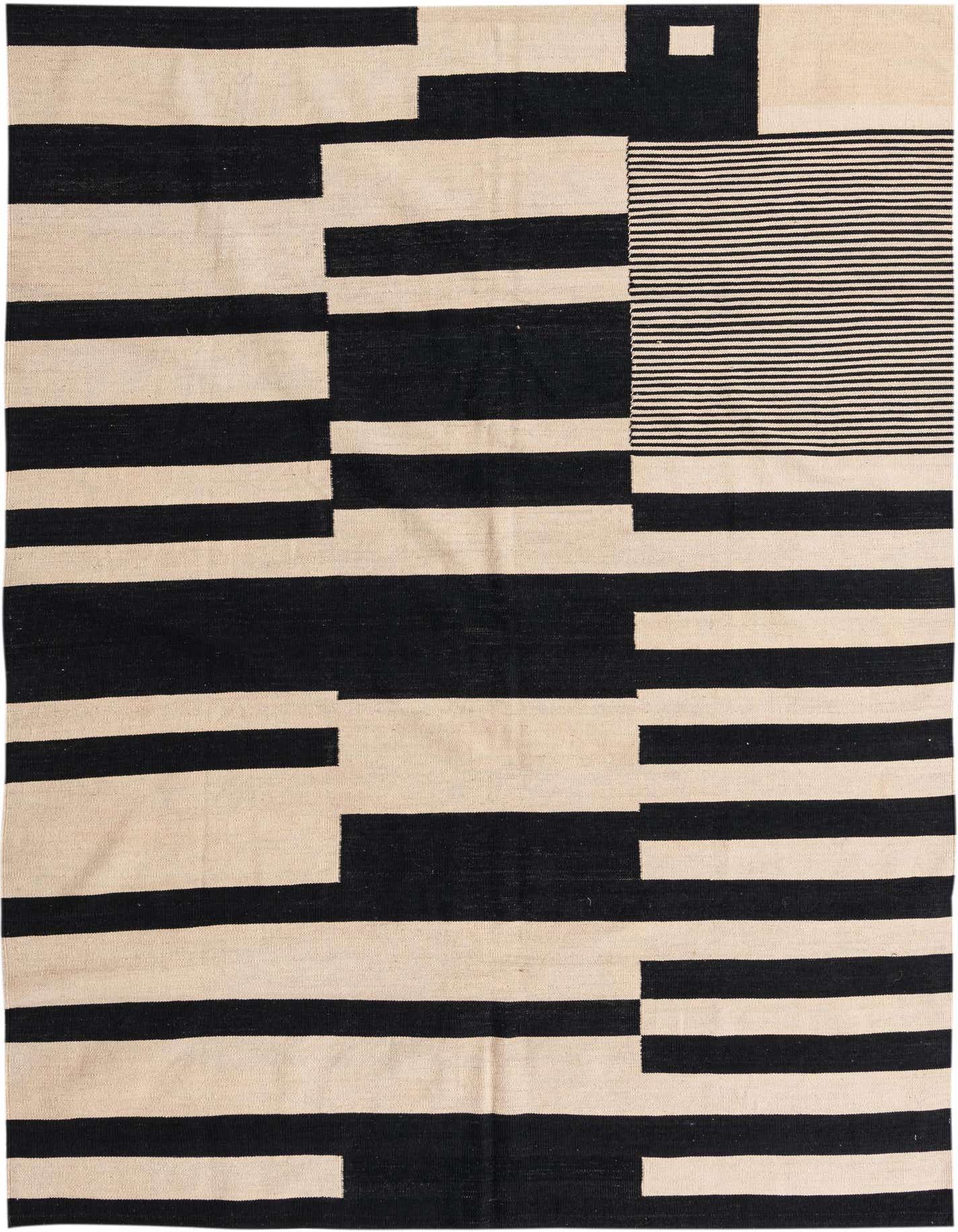 6' 9 x 9' 7 Hand Woven Kilim Modern Wool Rug