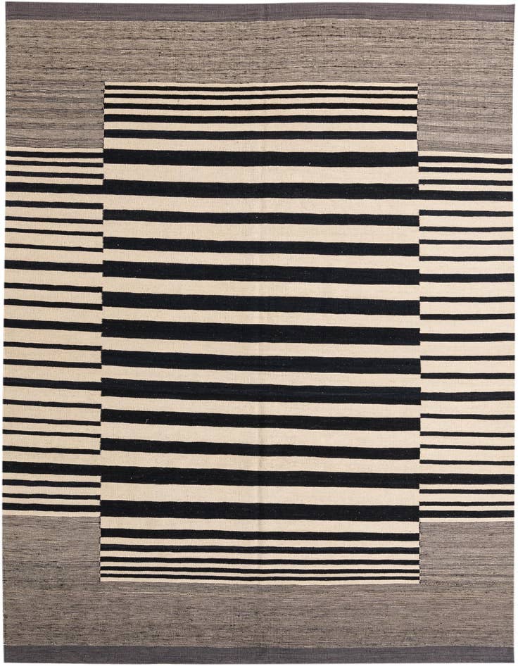Detail image of 6' 10 x 9' 6 Hand Woven Kilim Modern Wool Rug