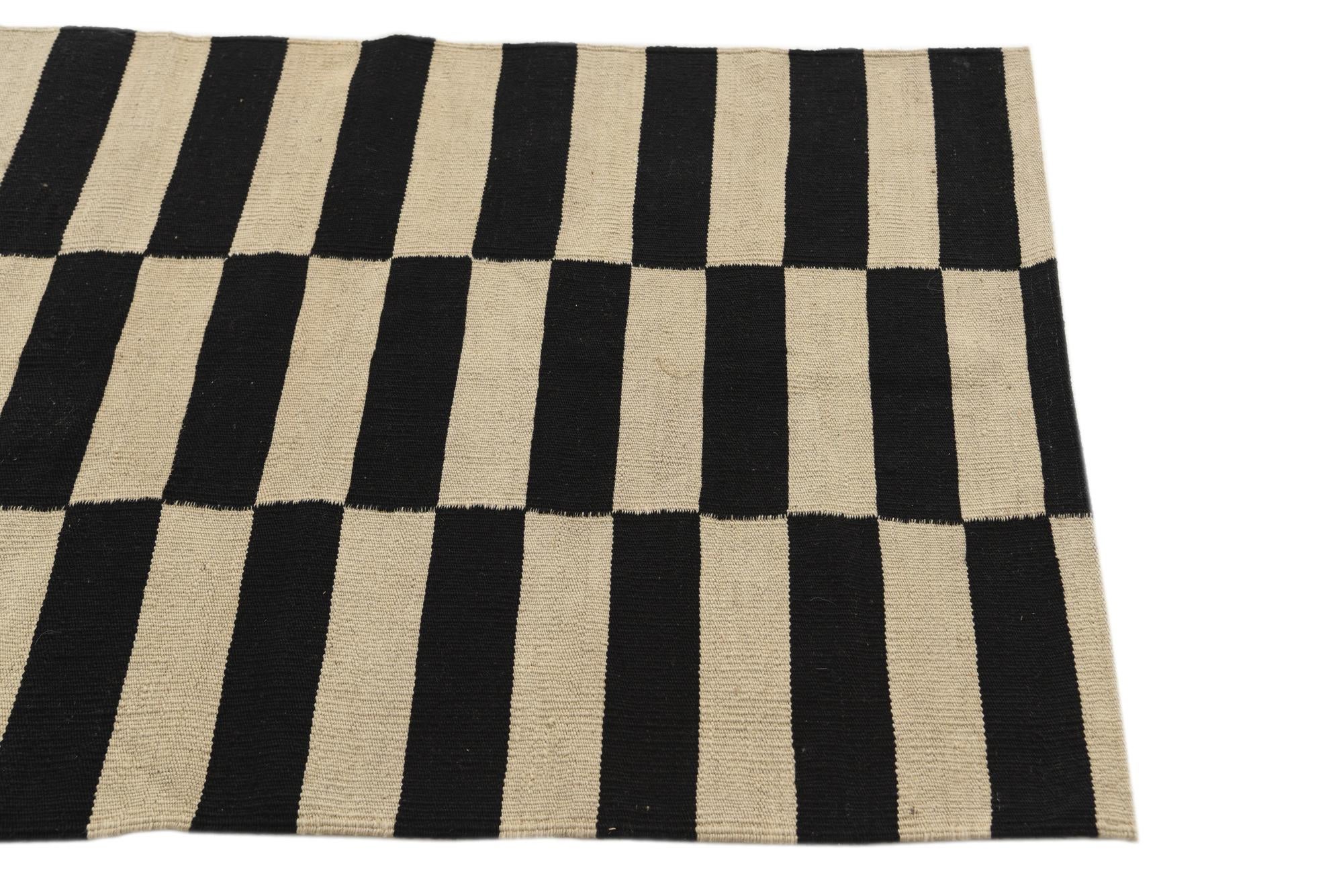 2' 8 x 3' 9 Hand Woven Kilim Modern Wool Rug