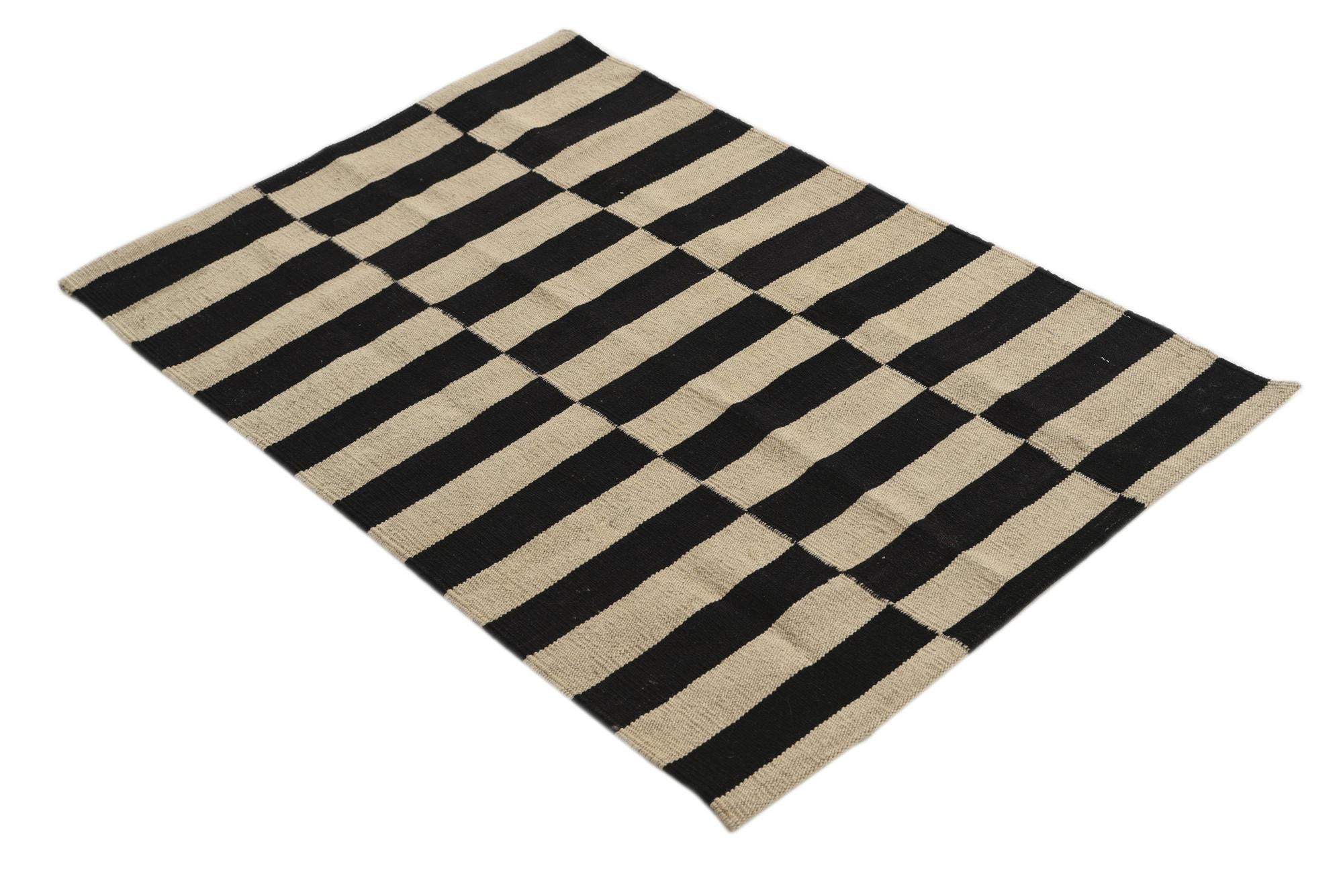 80cm x 115cm Hand Woven Kilim Modern Wool Rug