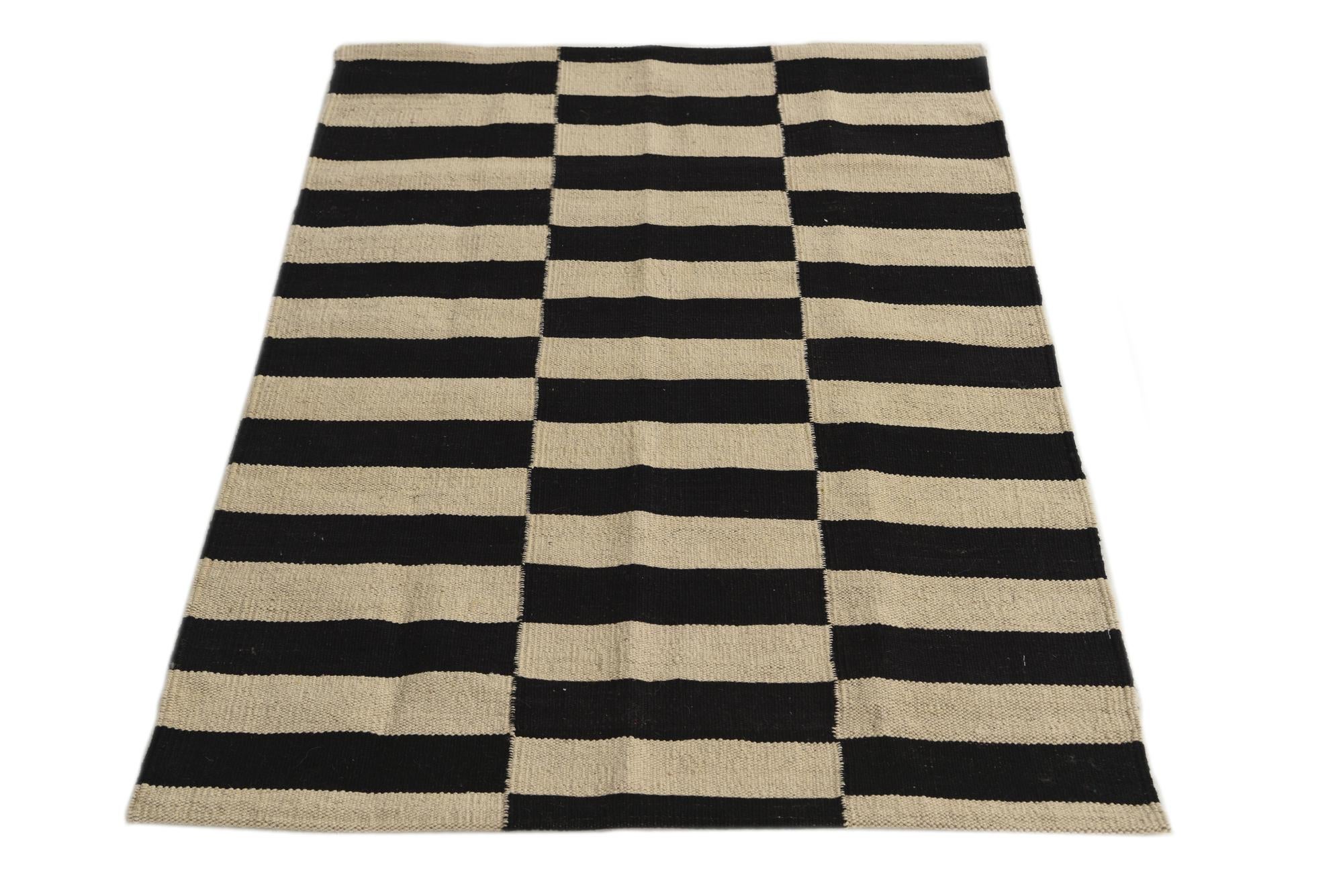 80cm x 115cm Hand Woven Kilim Modern Wool Rug