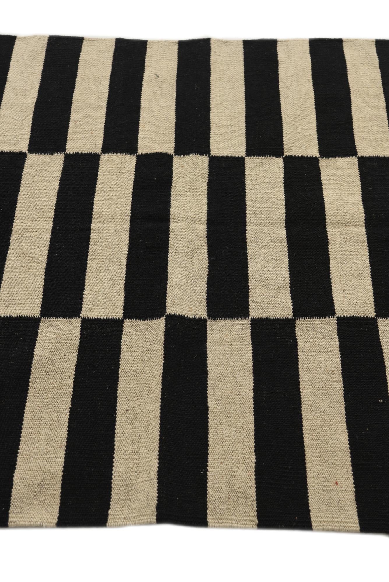 3' 4 x 4' 8 Hand Woven Kilim Modern Wool Rug