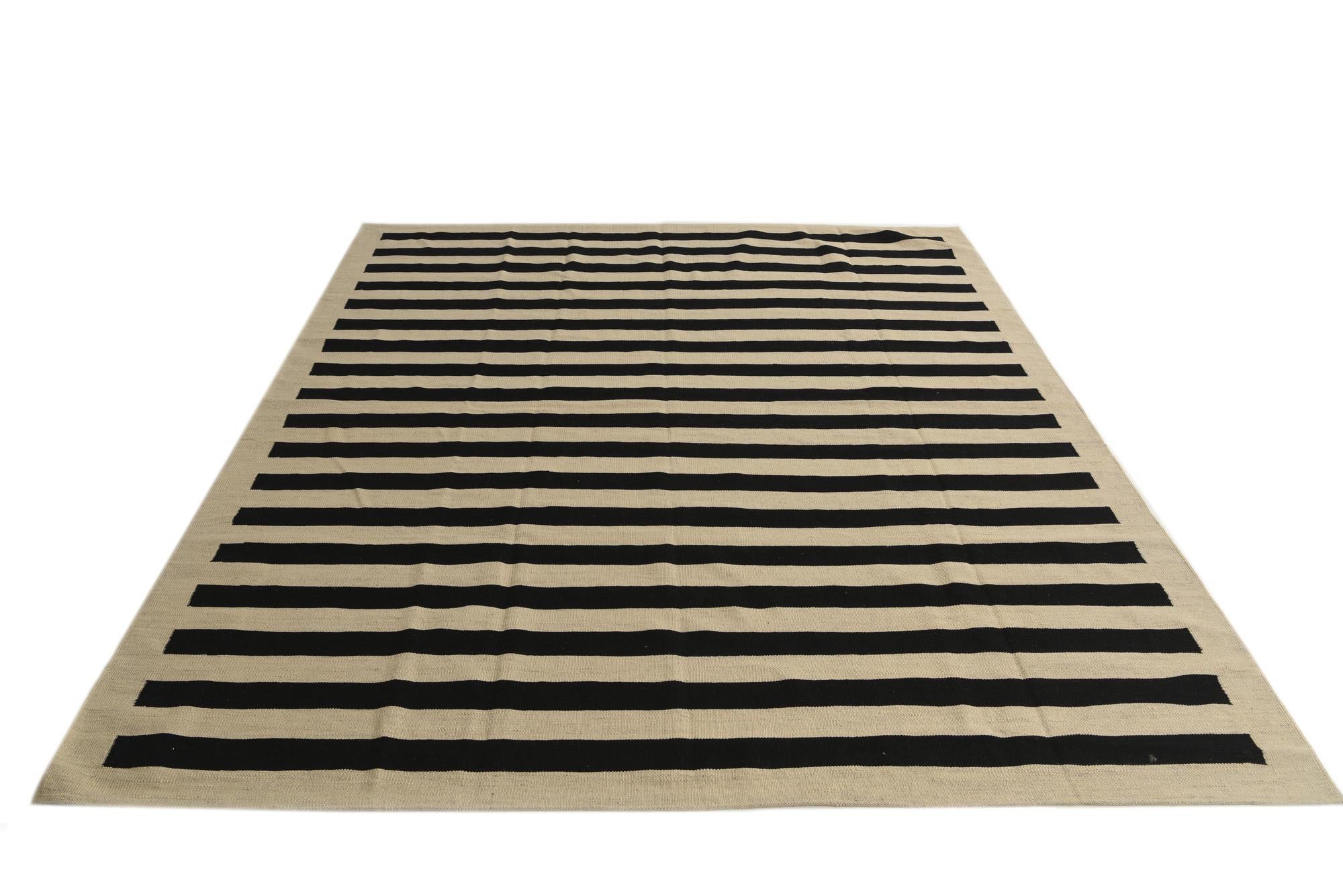 8' 3 x 9' 9 Hand Woven Kilim Modern Wool Rug