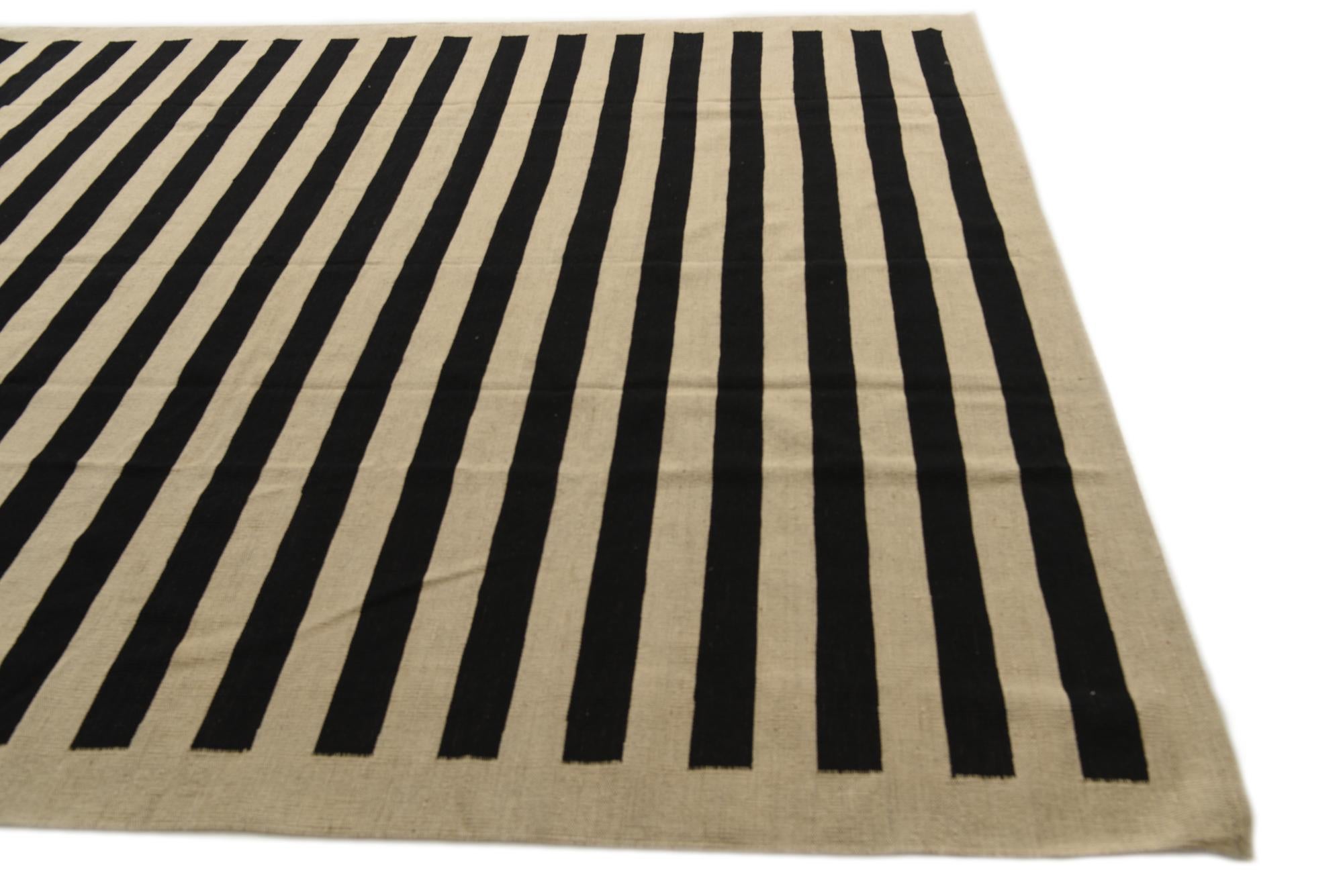8' 3 x 9' 9 Hand Woven Kilim Modern Wool Rug