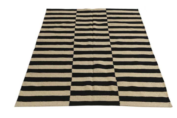 4' 3 x 6' Hand Woven Kilim Modern Wool Rug