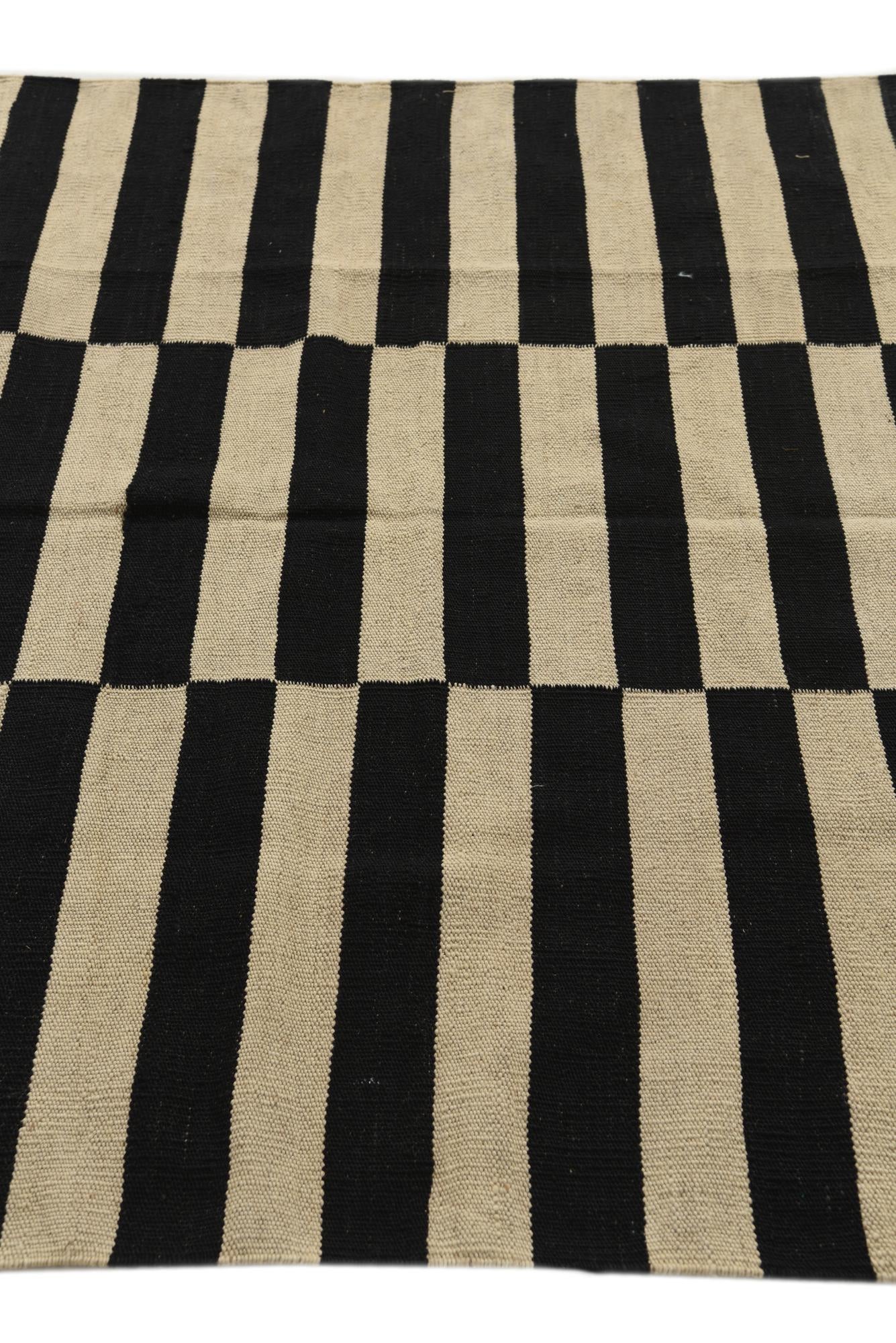 4' 3 x 5' 10 Hand Woven Kilim Modern Wool Rug