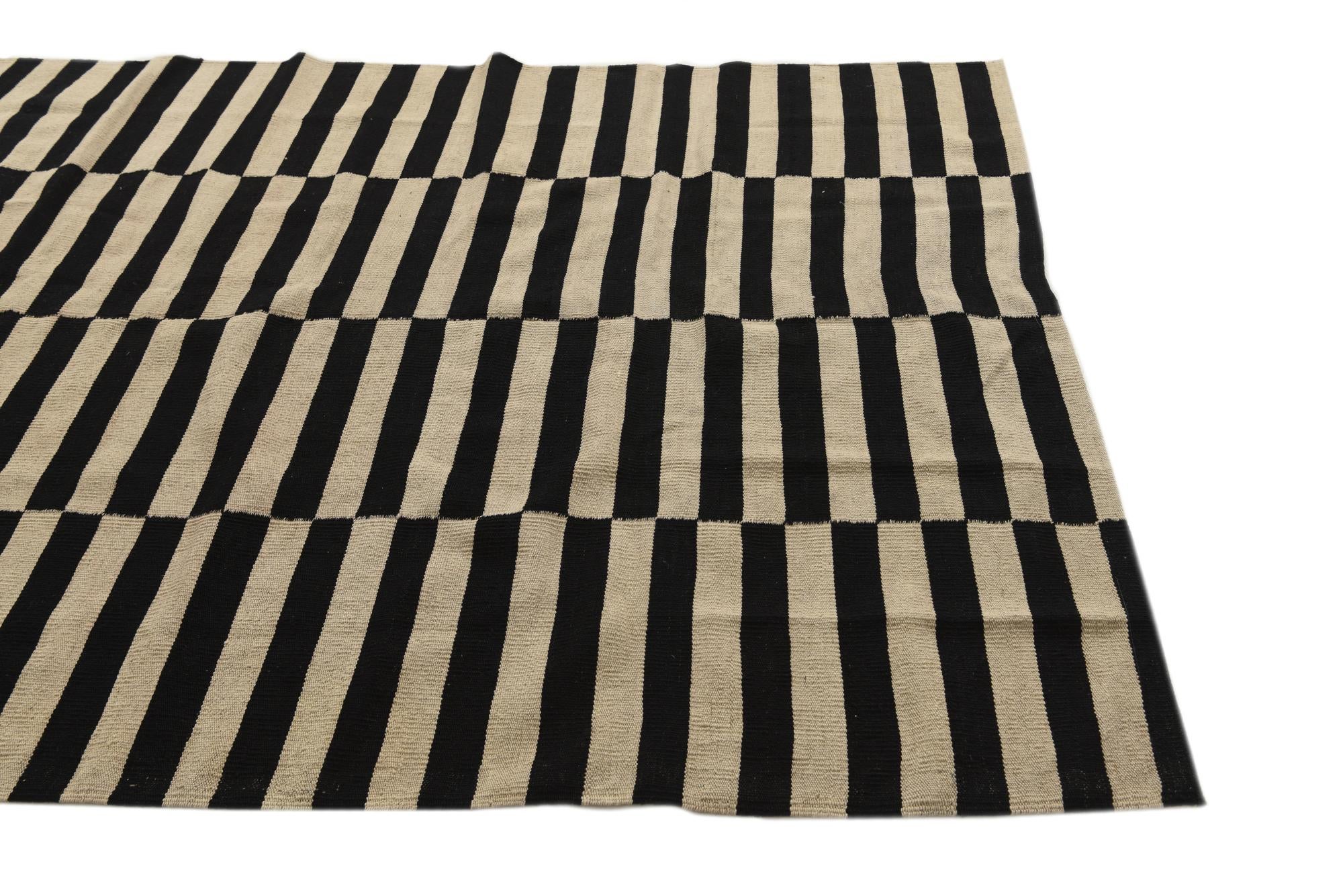 5' 7 x 7' 6 Hand Woven Kilim Modern Wool Rug