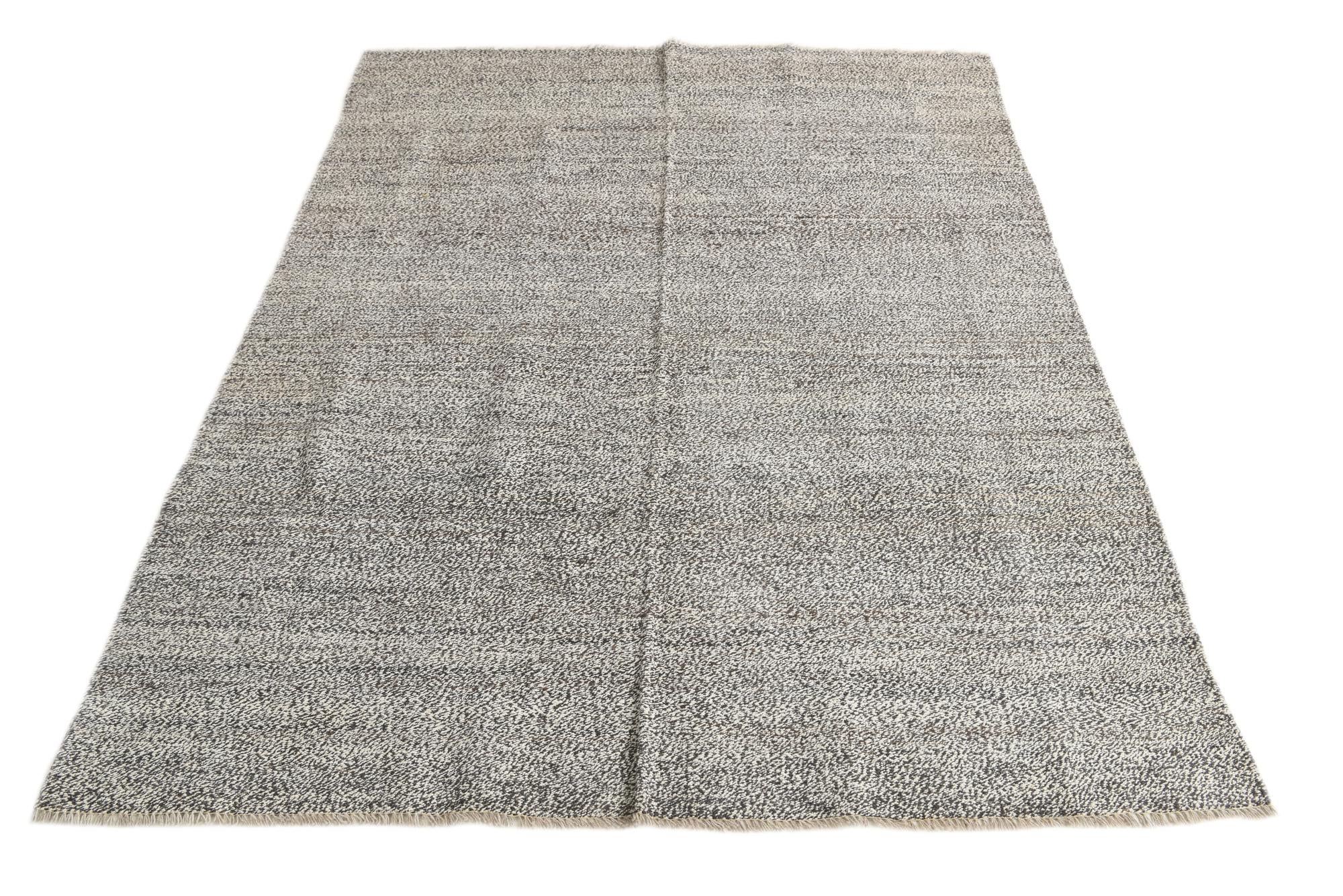 5' 6 x 6' 10 Hand Woven Kilim Modern Wool Rug