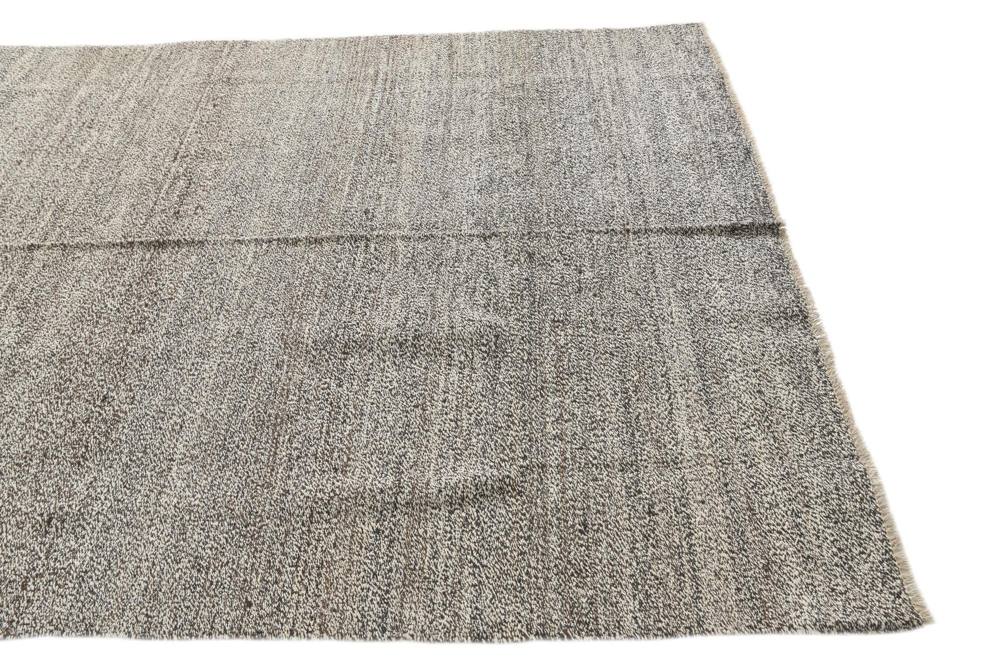 5' 6 x 6' 10 Hand Woven Kilim Modern Wool Rug