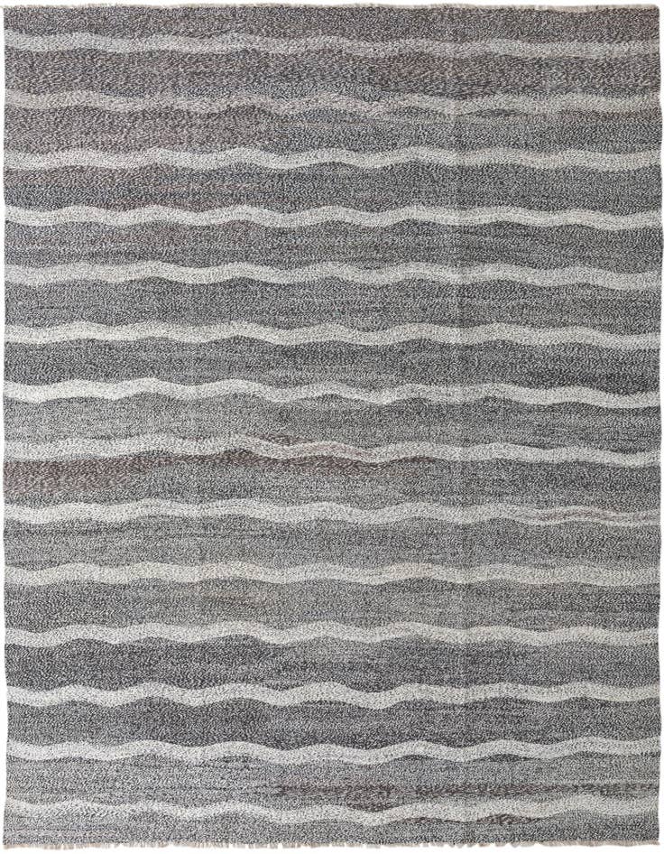 Detail image of 9' 1 x 11' 9 Hand Woven Kilim Modern Wool Rug