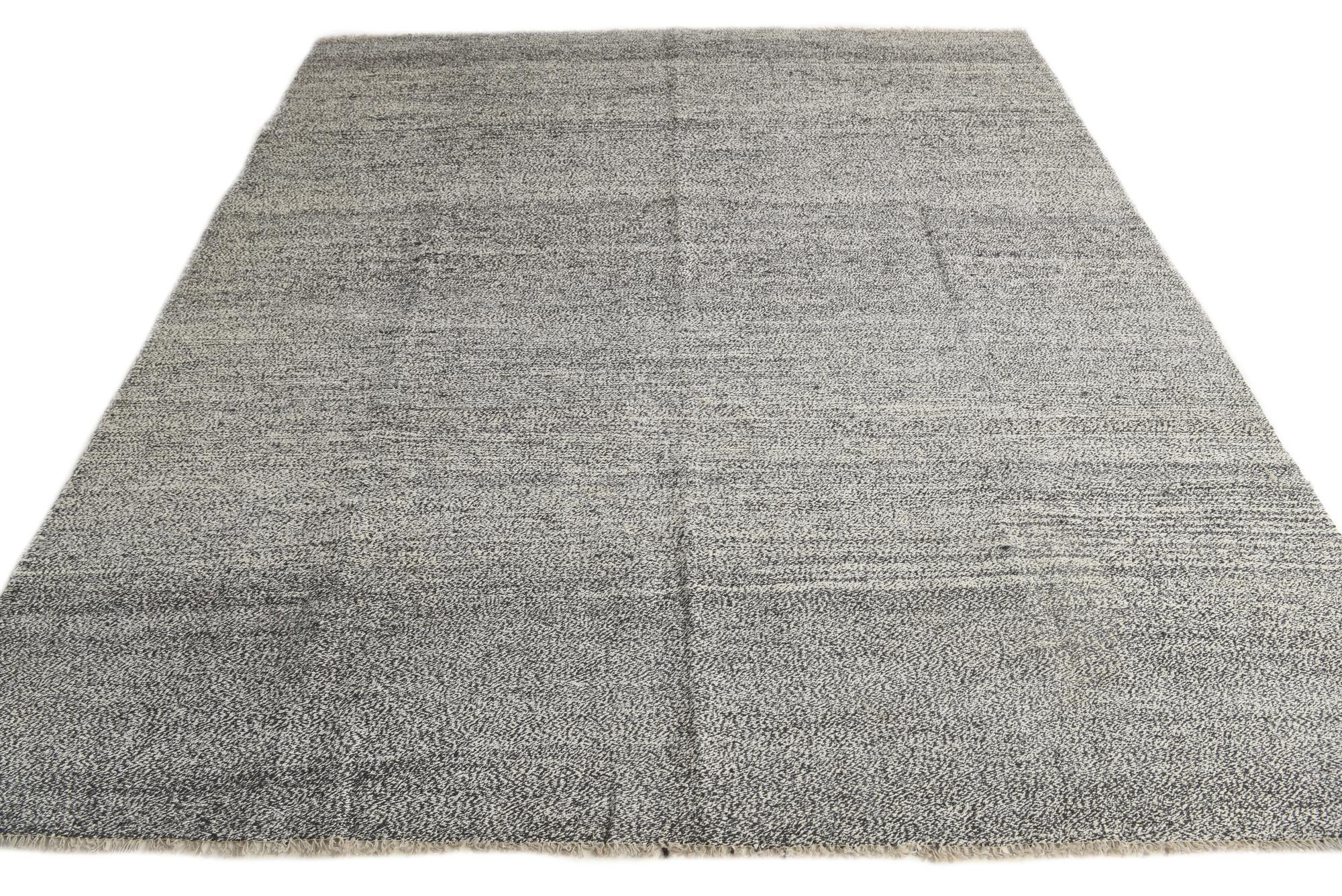 8' x 9' 5 Hand Woven Kilim Modern Wool Rug