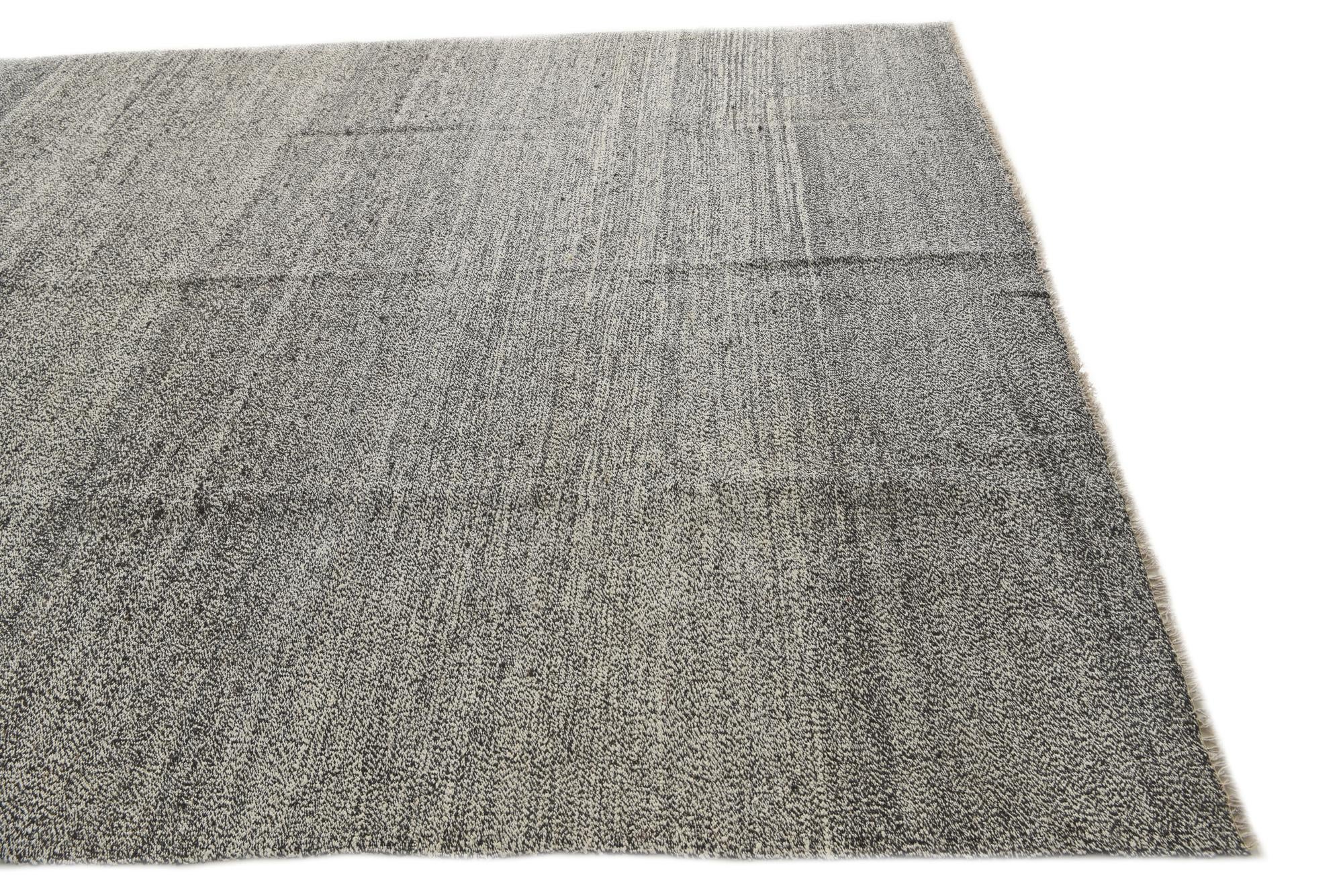 8' x 9' 5 Hand Woven Kilim Modern Wool Rug