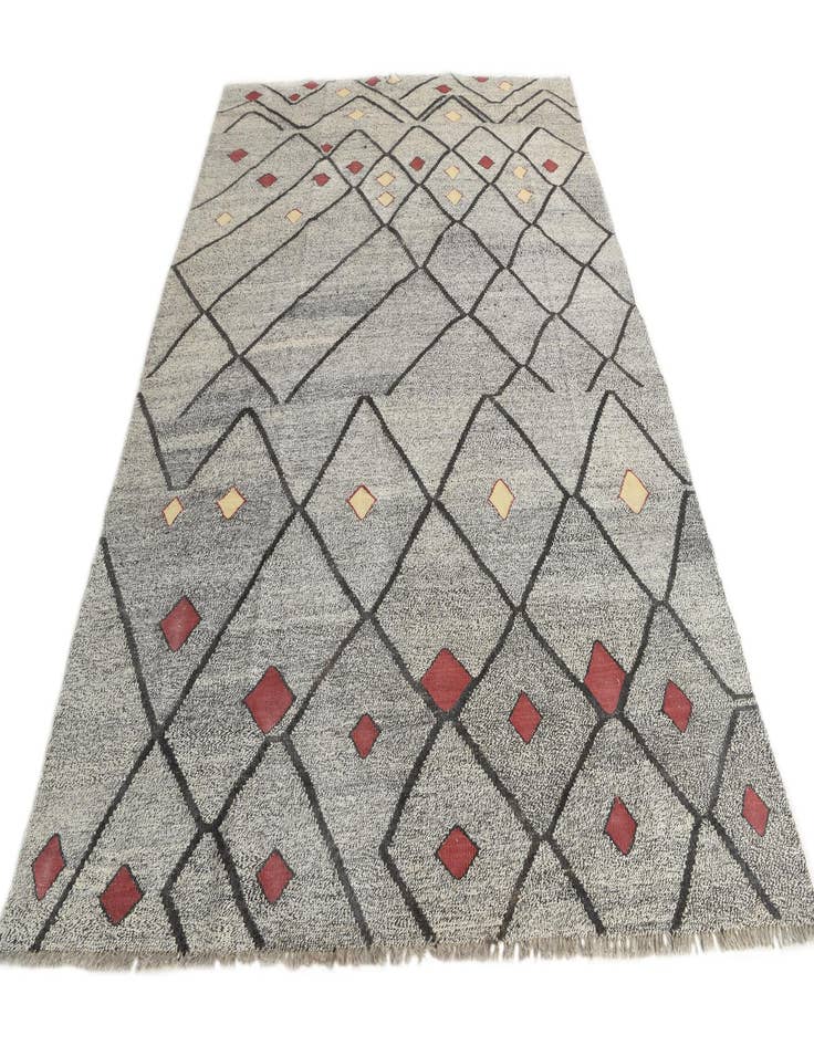 Detail image of 7' 1 x 9' 7  Hand Woven Kilim Modern Wool Rug