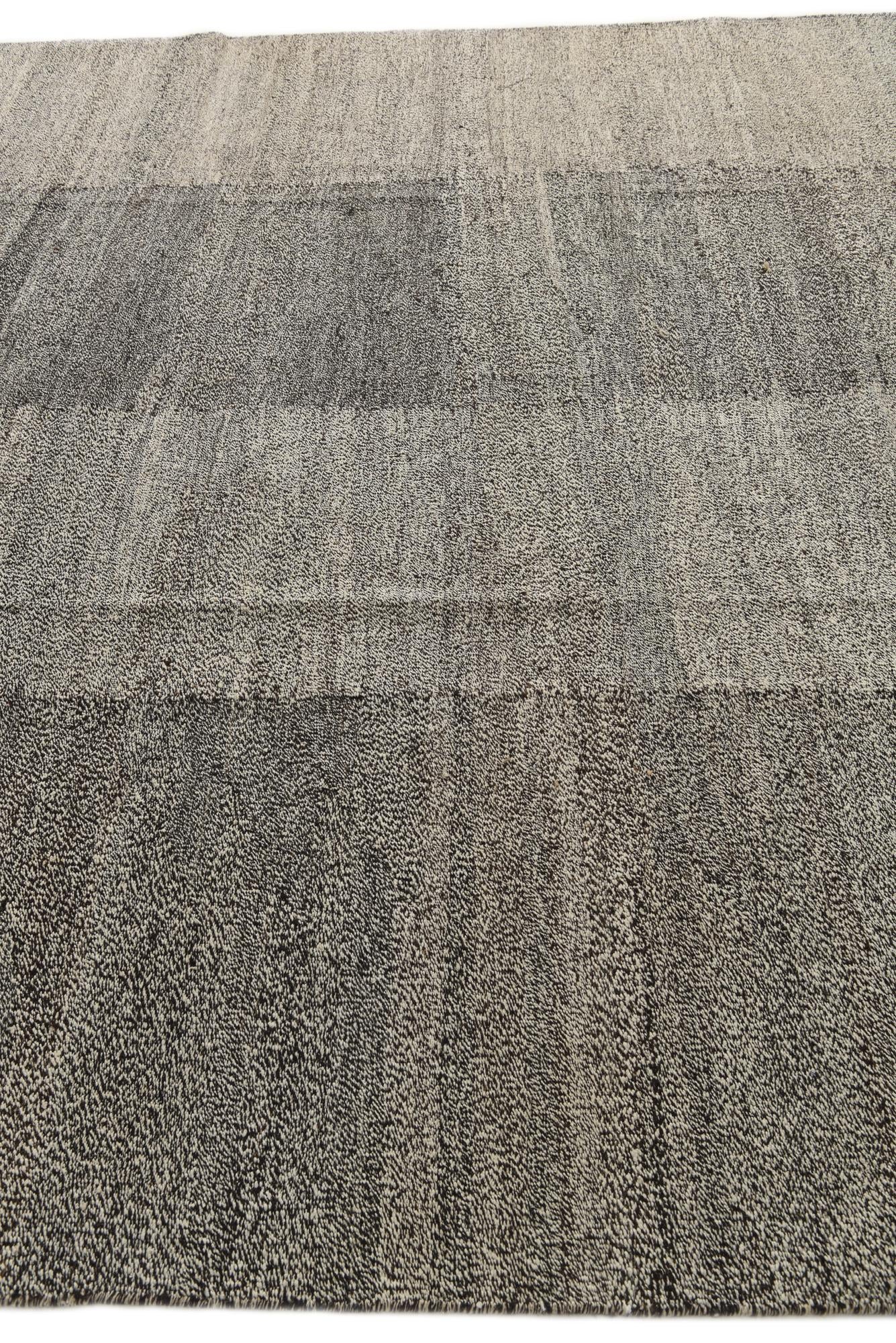 9' 3 x 12' Hand Woven Kilim Modern Wool Rug
