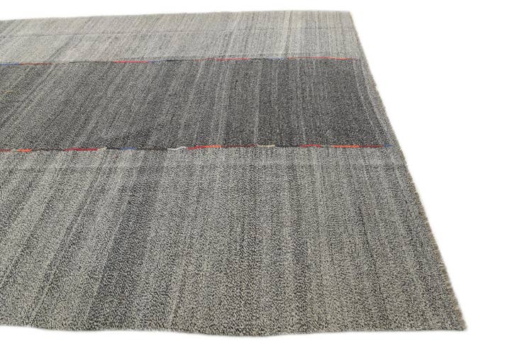 Detail image of 9' 2 x 11' 6 Hand Woven Kilim Modern Wool Rug