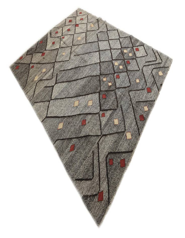 Detail image of 7' 2 x 9' Hand Woven Kilim Modern Wool Rug