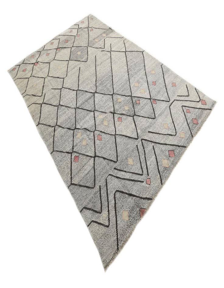 Detail image of 7' x 10' 4  Hand Woven Kilim Modern Wool Rug