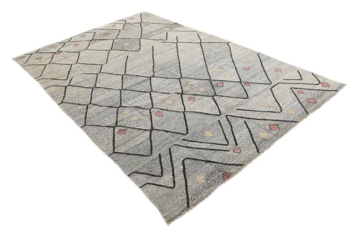 Detail image of 7' x 10' 4 Hand Woven Kilim Modern Wool Rug