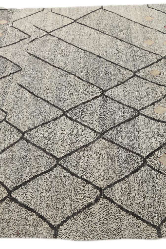 7' x 10' 4 Hand Woven Kilim Modern Wool Rug