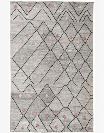 7' x 10' 4 Hand Woven Kilim Modern Wool Rug
