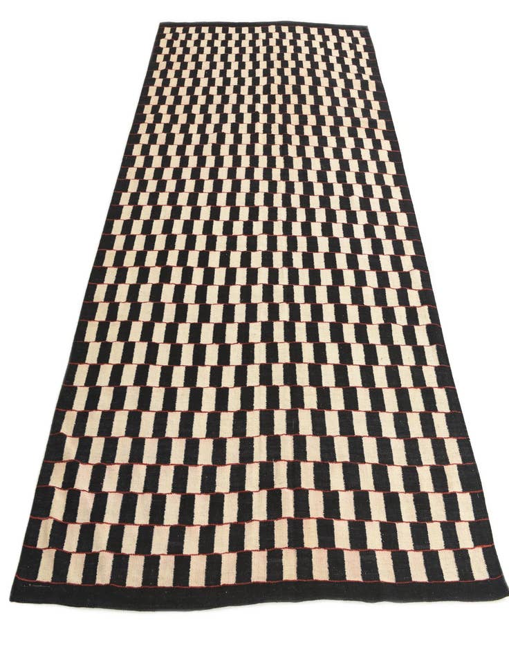 Detail image of 6' 6 x 9' 6  Hand Woven Kilim Modern Wool Rug