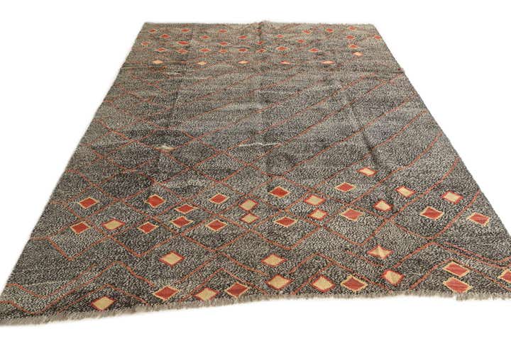 6' 4 x 8' 6 Hand Woven Kilim Modern Wool Rug
