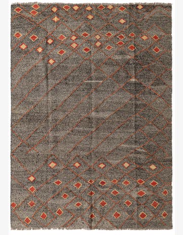 6' 4 x 8' 6 Hand Woven Kilim Modern Wool Rug