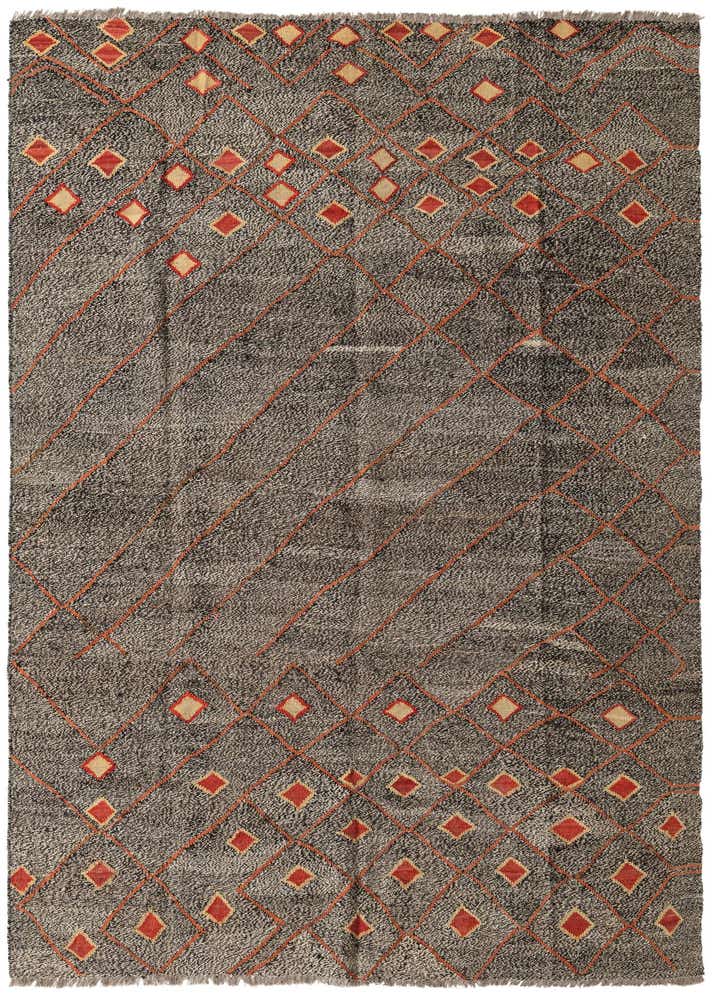 6' 4 x 8' 6 Hand Woven Kilim Modern Wool Rug