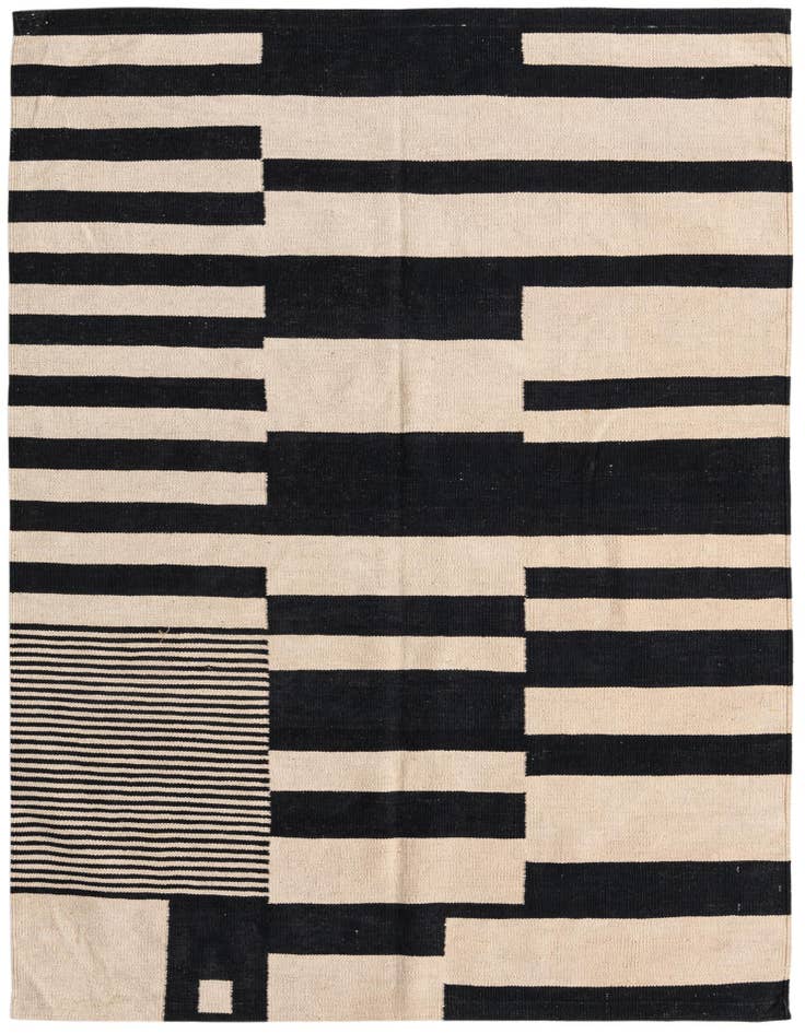 Detail image of 4' 8 x 6' 4 Hand Woven Kilim Modern Wool Rug