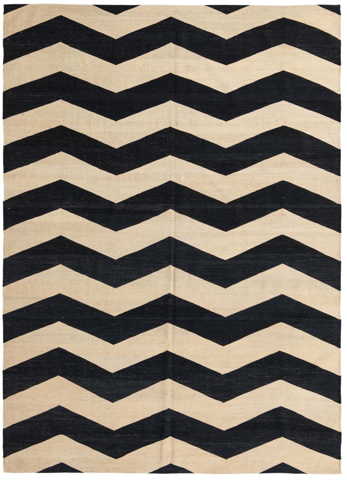 6' 10 x 9' 8 Hand Woven Kilim Modern Wool Rug