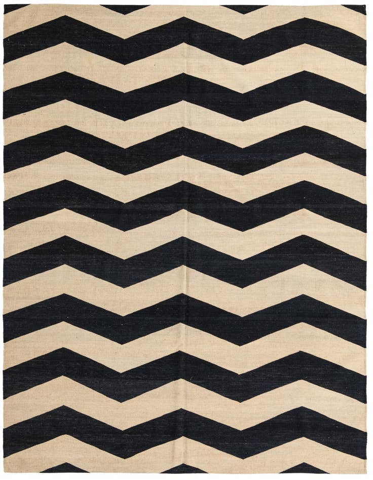 Detail image of 6' 10 x 9' 8 Hand Woven Kilim Modern Wool Rug