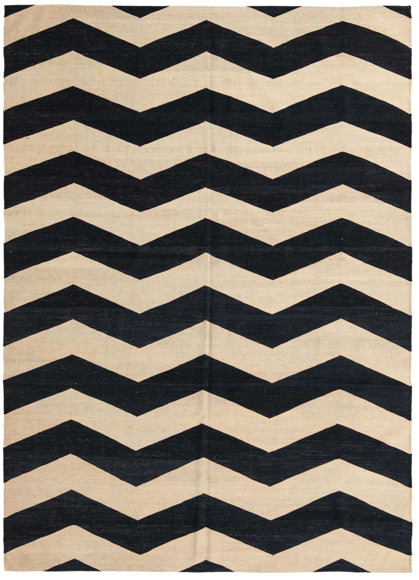 6' 10 x 9' 8 Hand Woven Kilim Modern Wool Rug